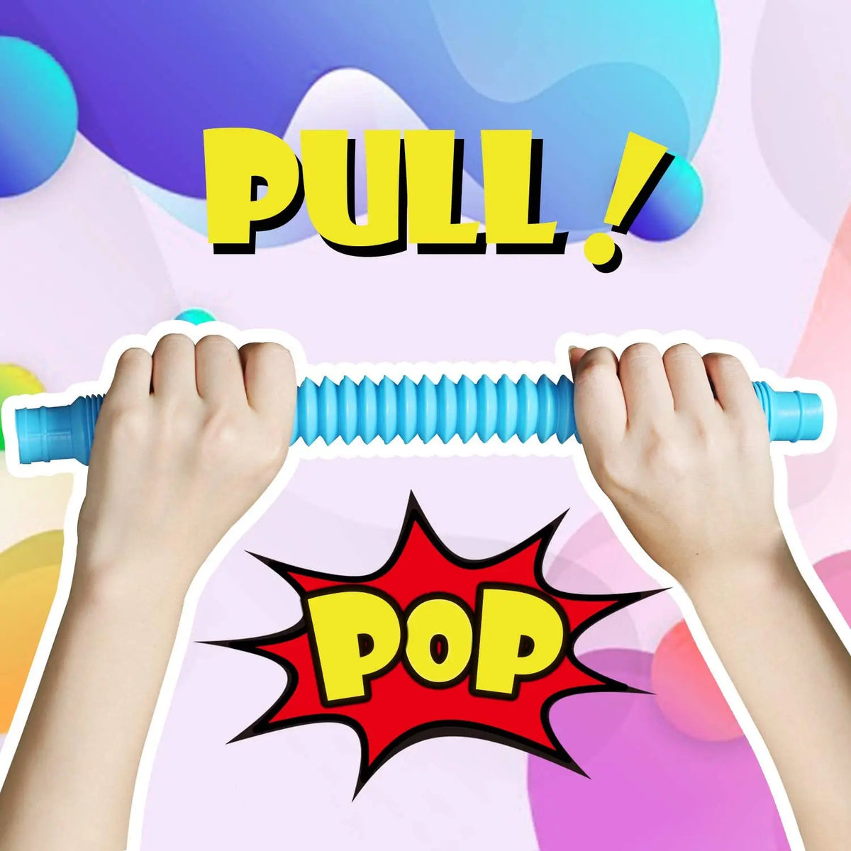 Doodad Co. Pop Tube Fidget Toys — Heavy-Duty, 4-Piece Set