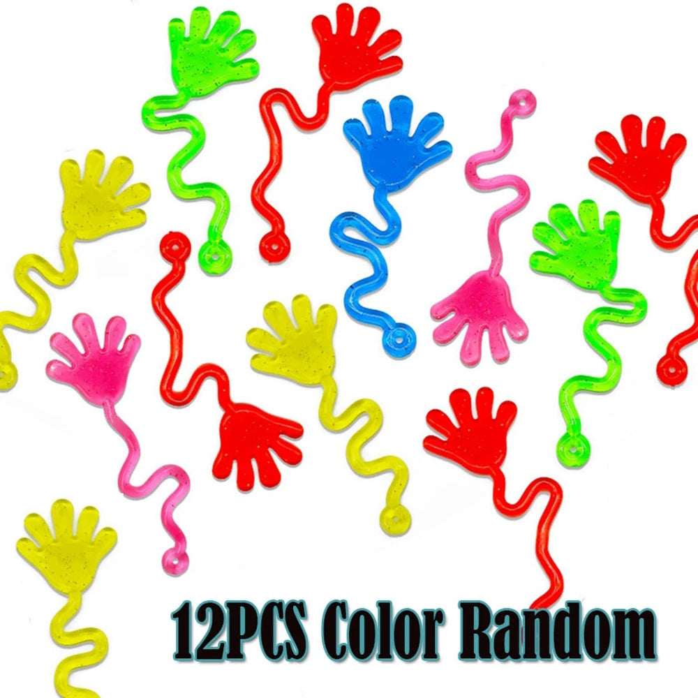 Doodad Co. Sticky Hands Toys — Glitter Stretchy, 12-Piece Party Pack