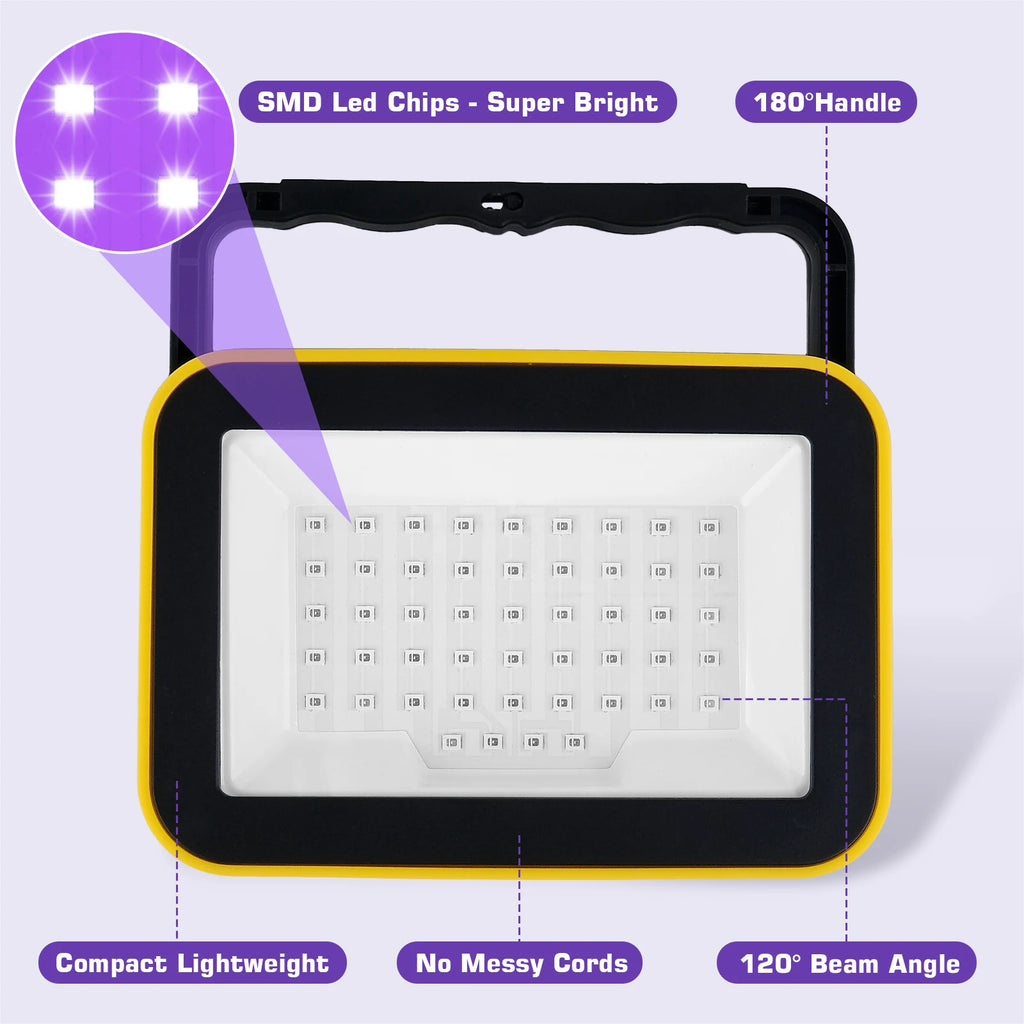 Doodad Co. Rechargeable UV Work Light — Magnetic Blacklight, USB Powered