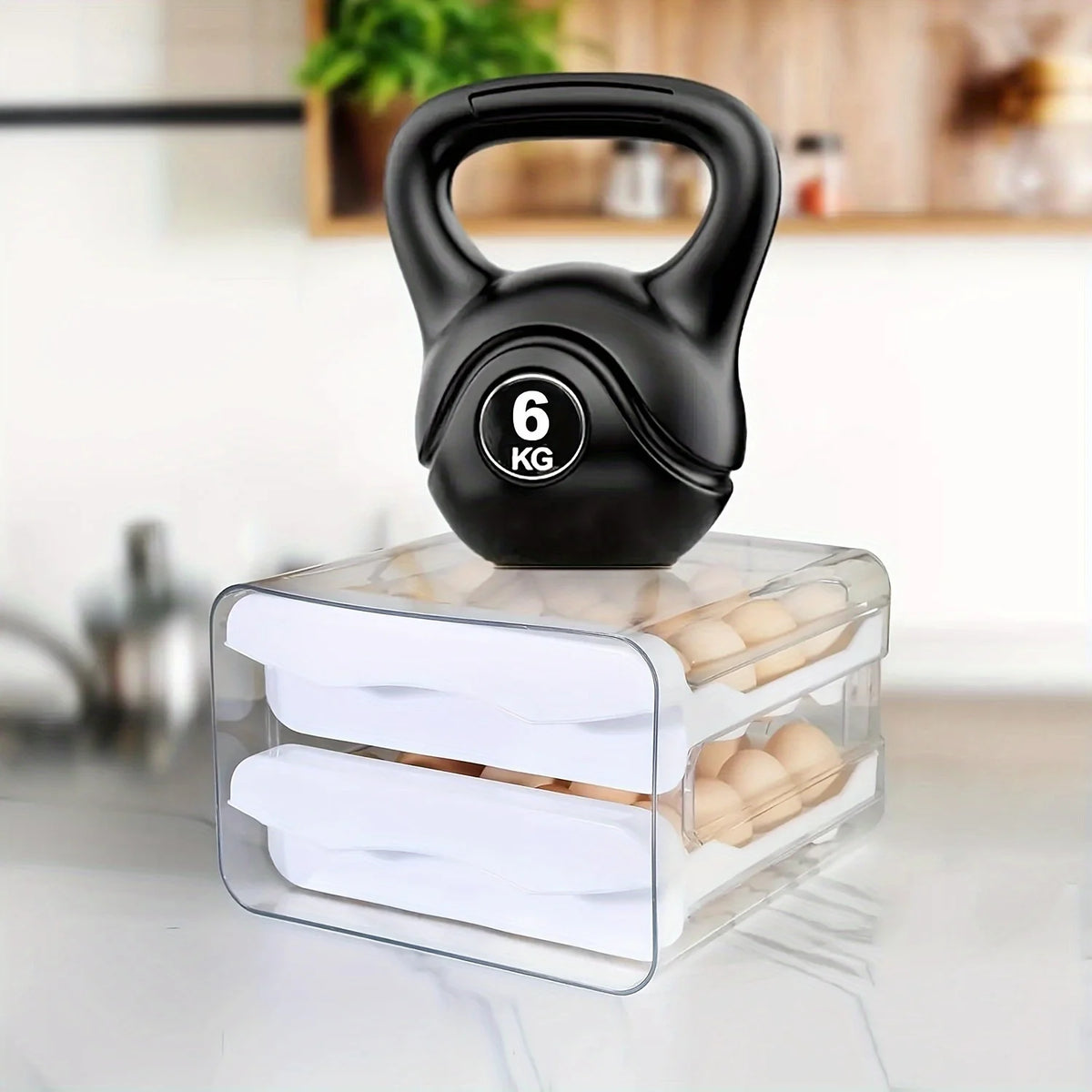 Doodad Co. Drawer Egg Holder — Double-Layer, Fridge Storage