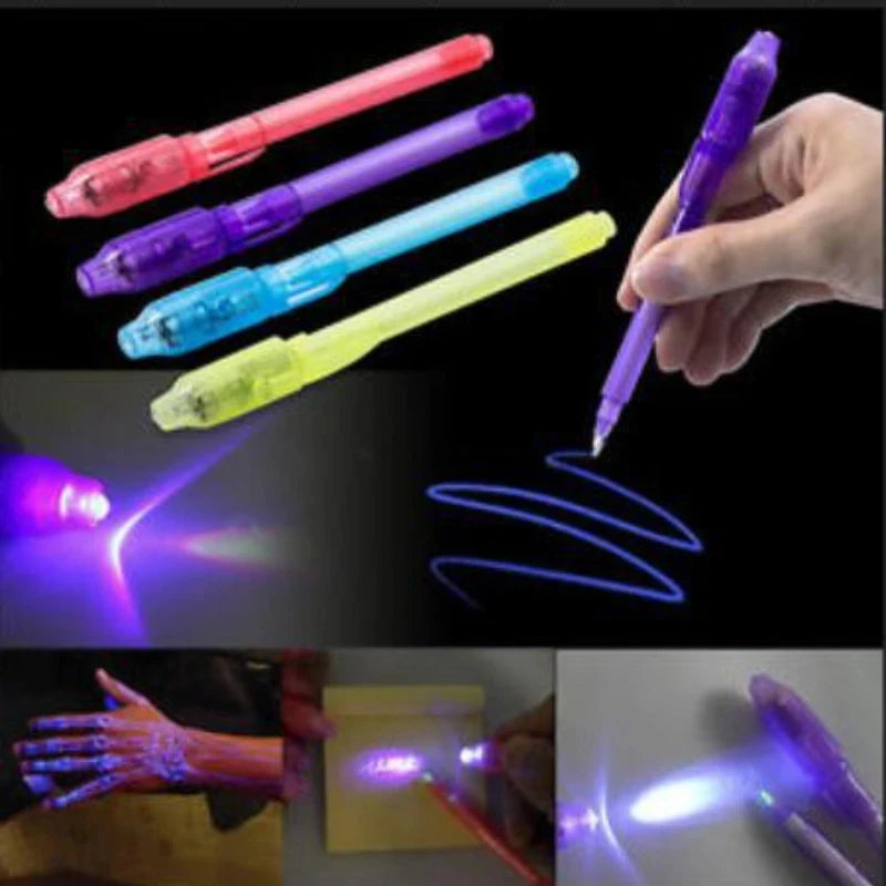 Doodad Co. Invisible Ink Spy Pen — UV Light Included, Secret Messages