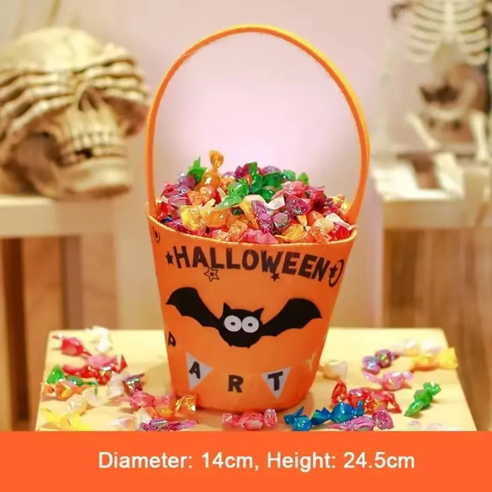 Doodad Co. Kids Trick-or-Treat Bucket Bag — Portable Candy Basket, Halloween Party Must-Have