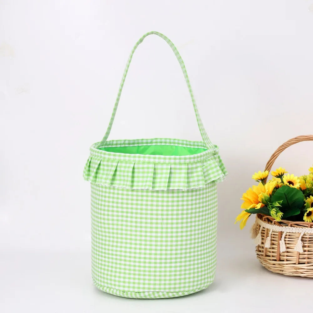 Doodad Co. Plaid Trick-or-Treat Tote — Large Capacity Candy Basket, Halloween Essential