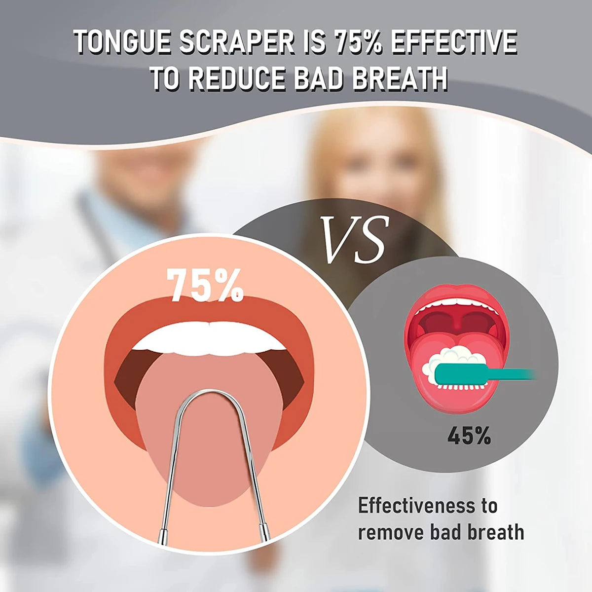 Doodad Co. Metal Tongue Scraper — Stainless Steel, Portable Design