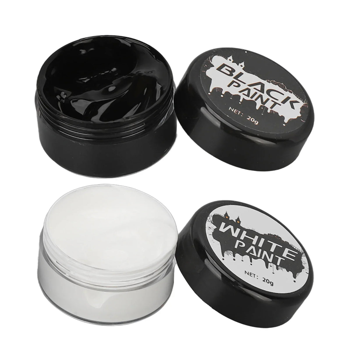 Doodad Co. Black & White Face Paint Kit — Highly Pigmented, DIY Cosplay Body Art