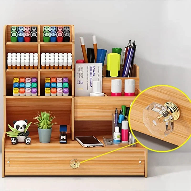 Doodad Co. Wooden Desk Organizer with Drawer