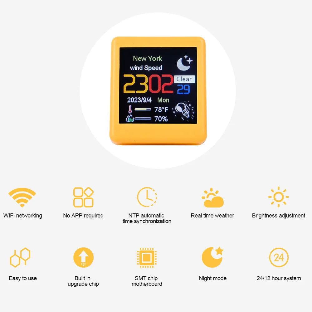 Doodad Co. Smart Desktop Weather Station — Temperature, Humidity & Time Display