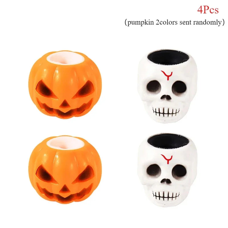 Doodad Co. Pumpkin Ghost Squeeze Pinch Toys — Silicone Stress Relief, Party Favors