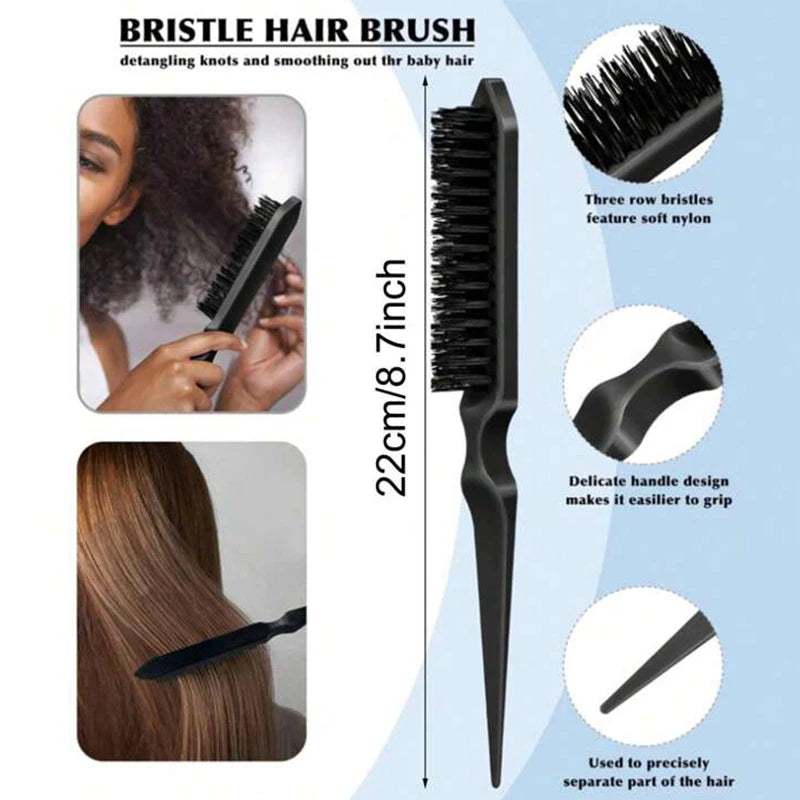 Doodad Co. Edge Control Hair Brush — Slick Back Bristles, Flyaway Control