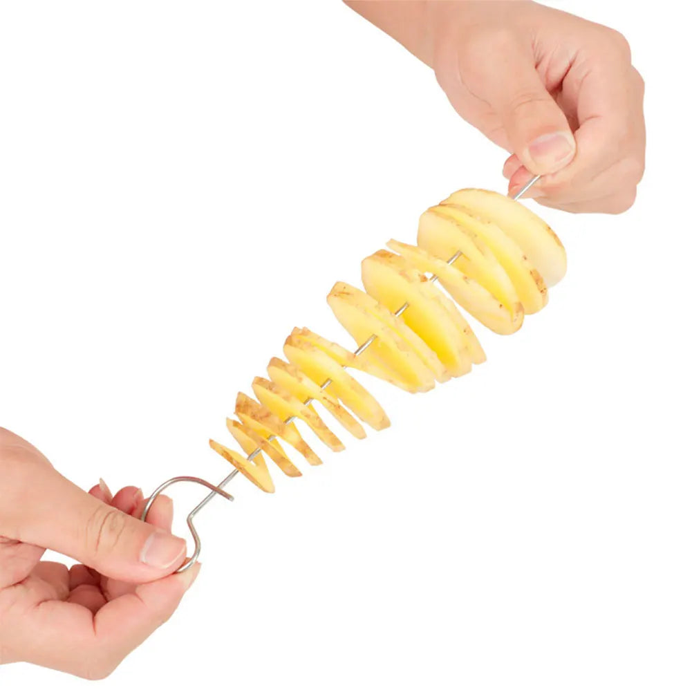 Doodad Co. Spiral Potato Slicer — Stainless Steel, Twisted Cut Design