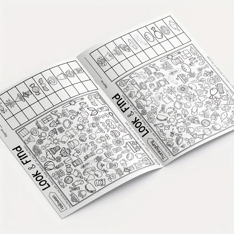 Doodad Co. Hidden Objects Coloring Book — Interactive, 100+ Activity Pages