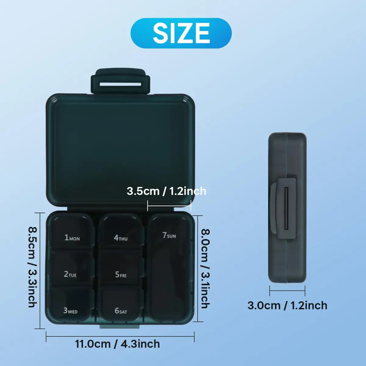 Doodad Co. 7-Day Travel Pill Organizer (2pc)
