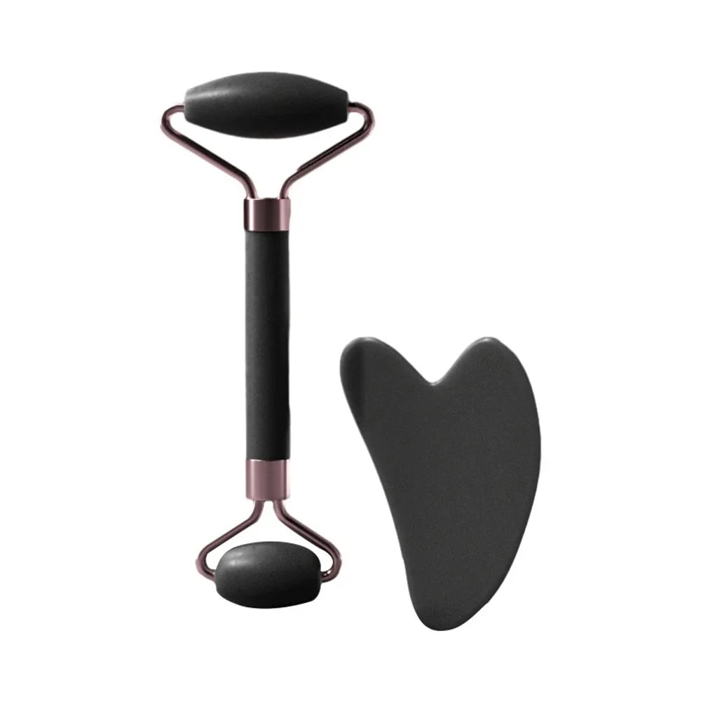 Doodad Co. Facial Massage Roller Set — Dual-End Roller, Gua Sha Included
