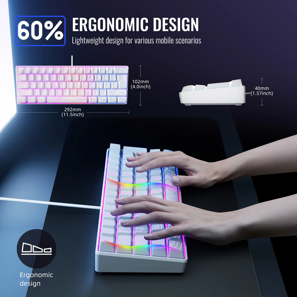 Doodad Co. 60% RGB Gaming Keyboard — Compact Backlit Layout