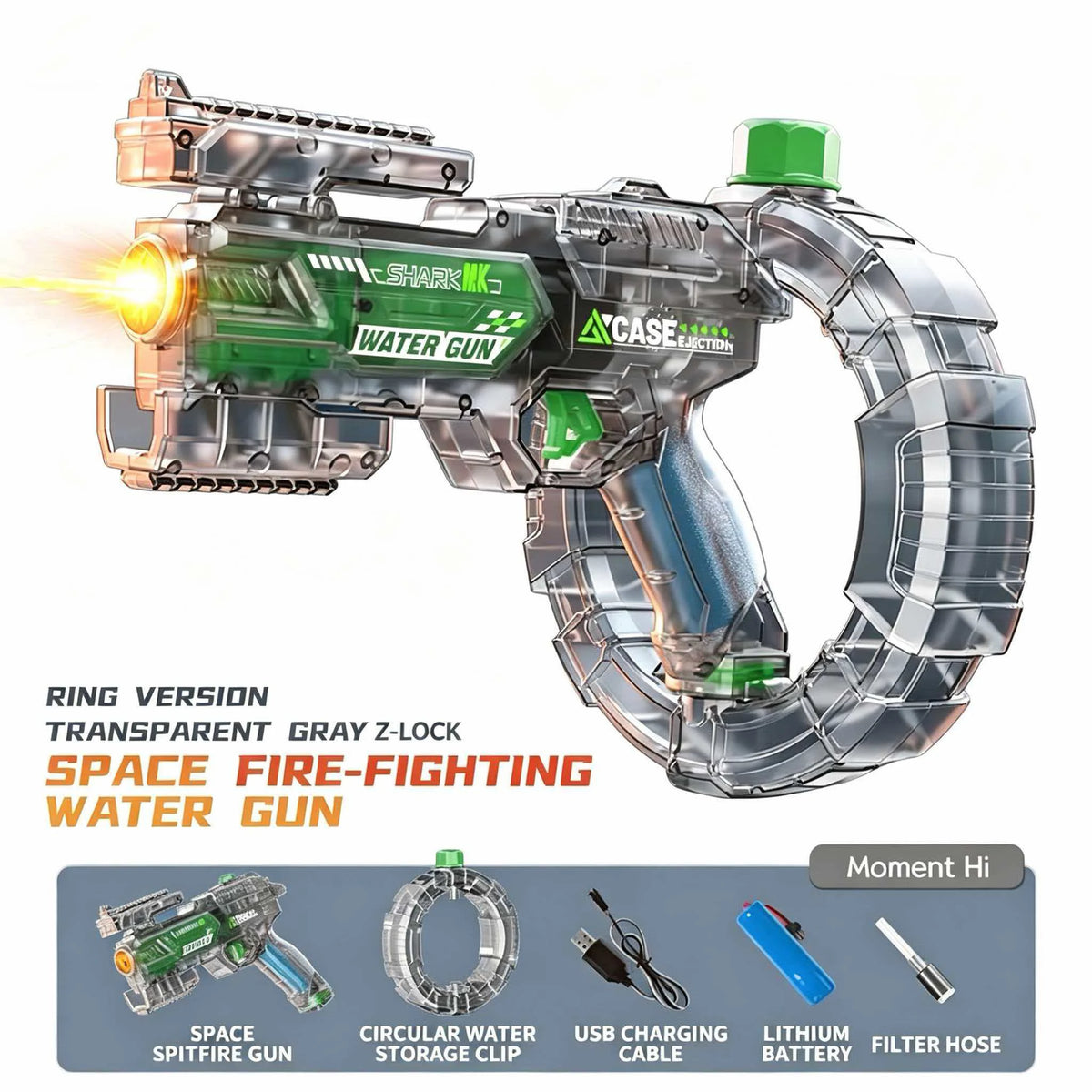 Doodad Co. Electric Water Gun — Automatic, Light-Up Effects