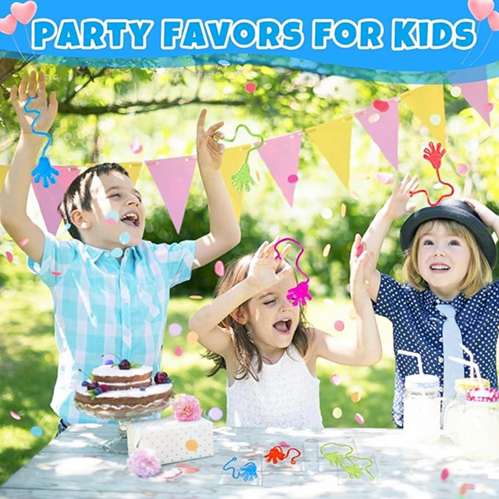 Doodad Co. Sticky Hands Toys — Glitter Stretchy, 12-Piece Party Pack