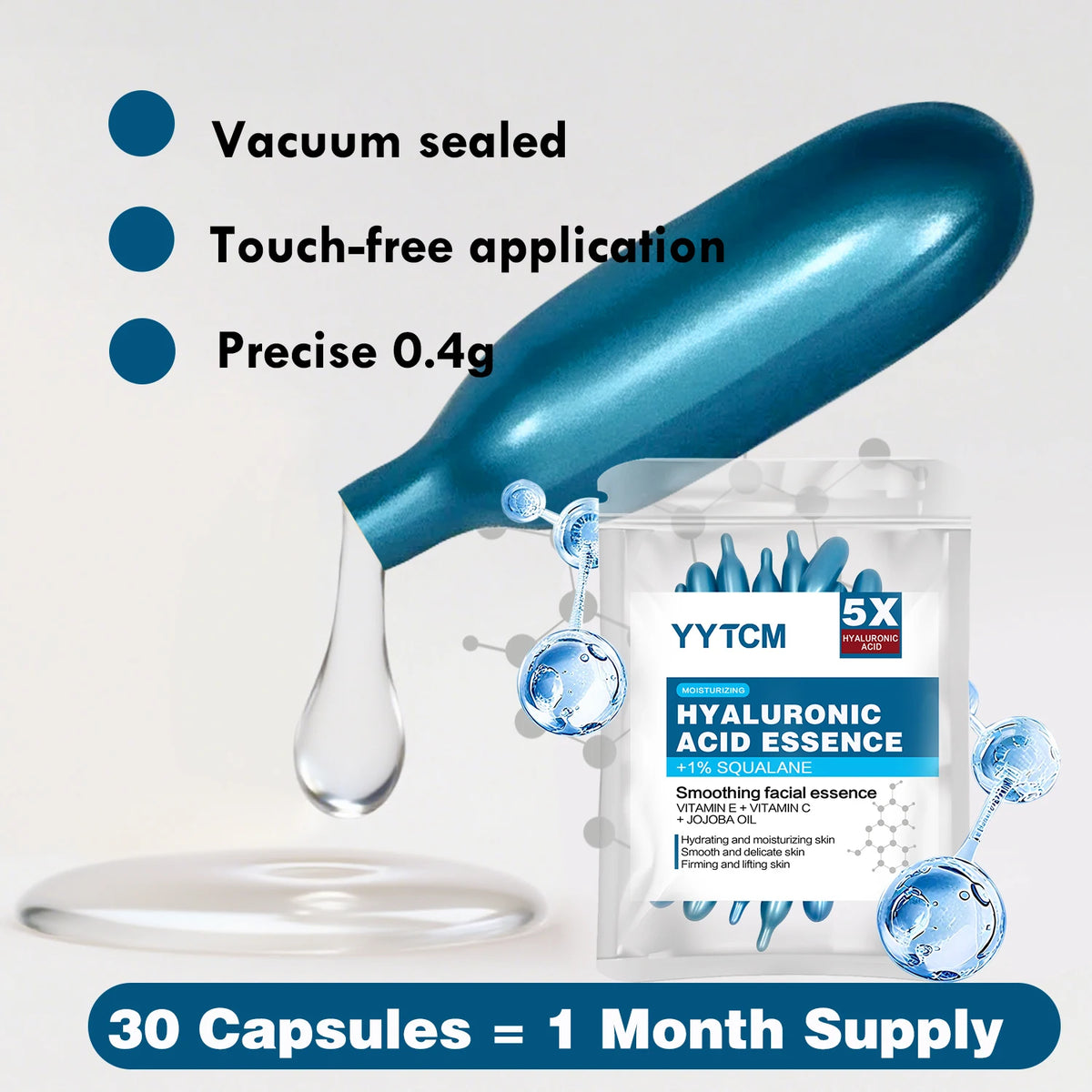 Doodad Co. Hyaluronic Acid Essence Capsules — Deep Moisturizing, 30-Capsule Pack