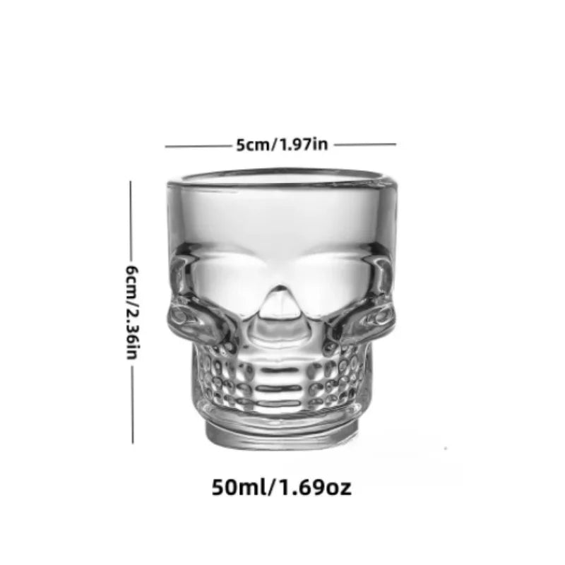 Doodad Co. Skull Shot Glass — Crystal-Clear Cup, Party Bar Essential