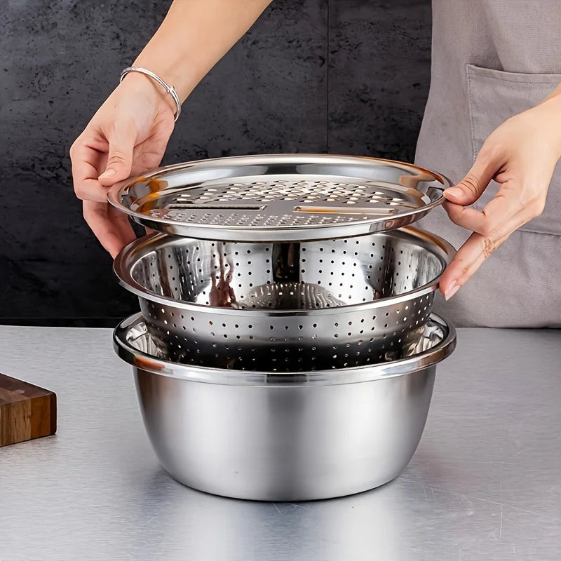 Doodad Co. 3-in-1 Mixing Bowl & Grater Set