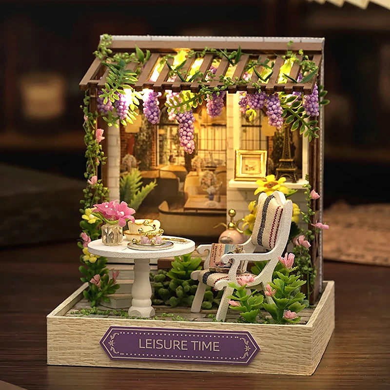 Doodad Co. DIY Dollhouse Kit — 3D Wooden Puzzle, Miniature Build