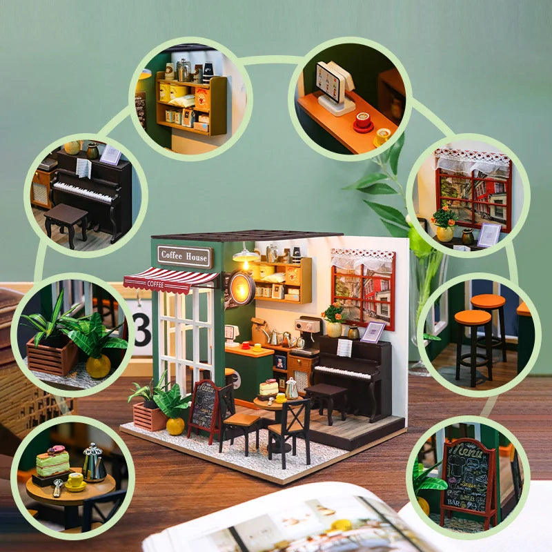 Doodad Co. DIY Dollhouse Kit — 3D Wooden Puzzle, Miniature Build