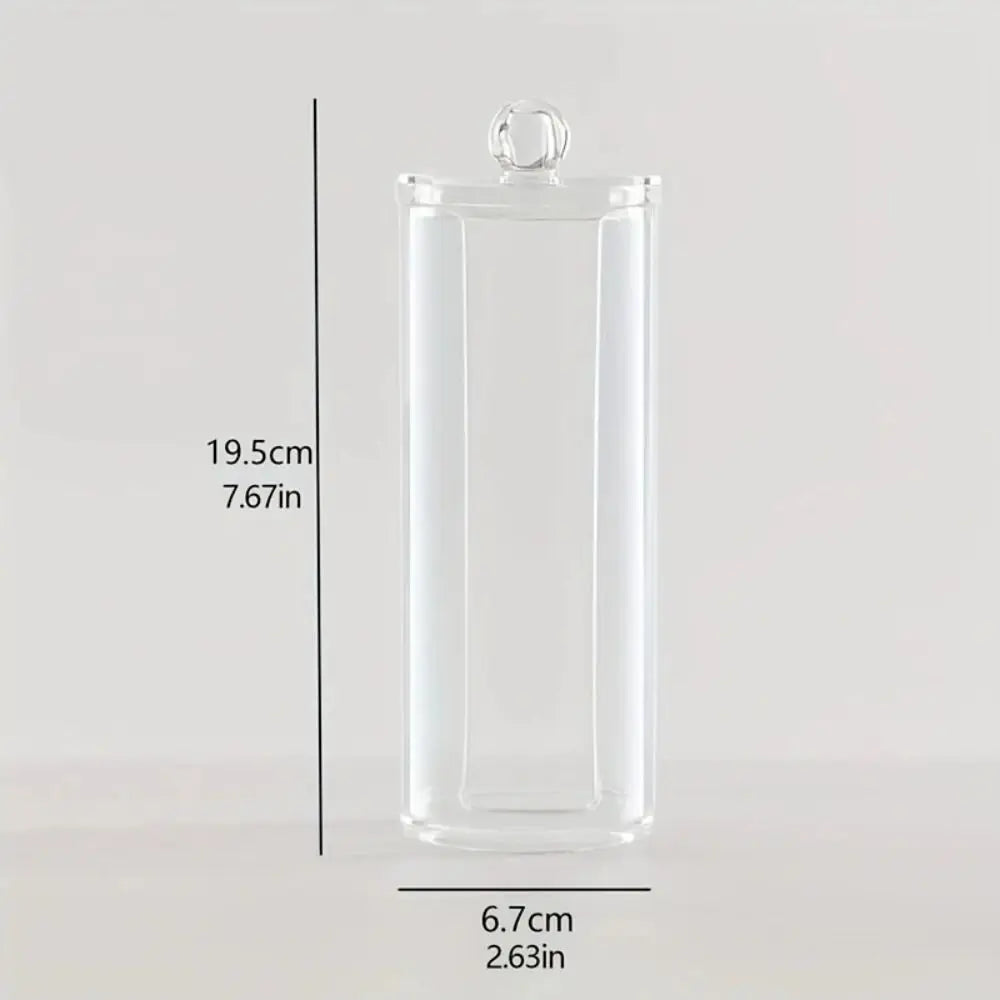 Doodad Co. Cotton Swab Storage Box — Clear Acrylic, Portable Case