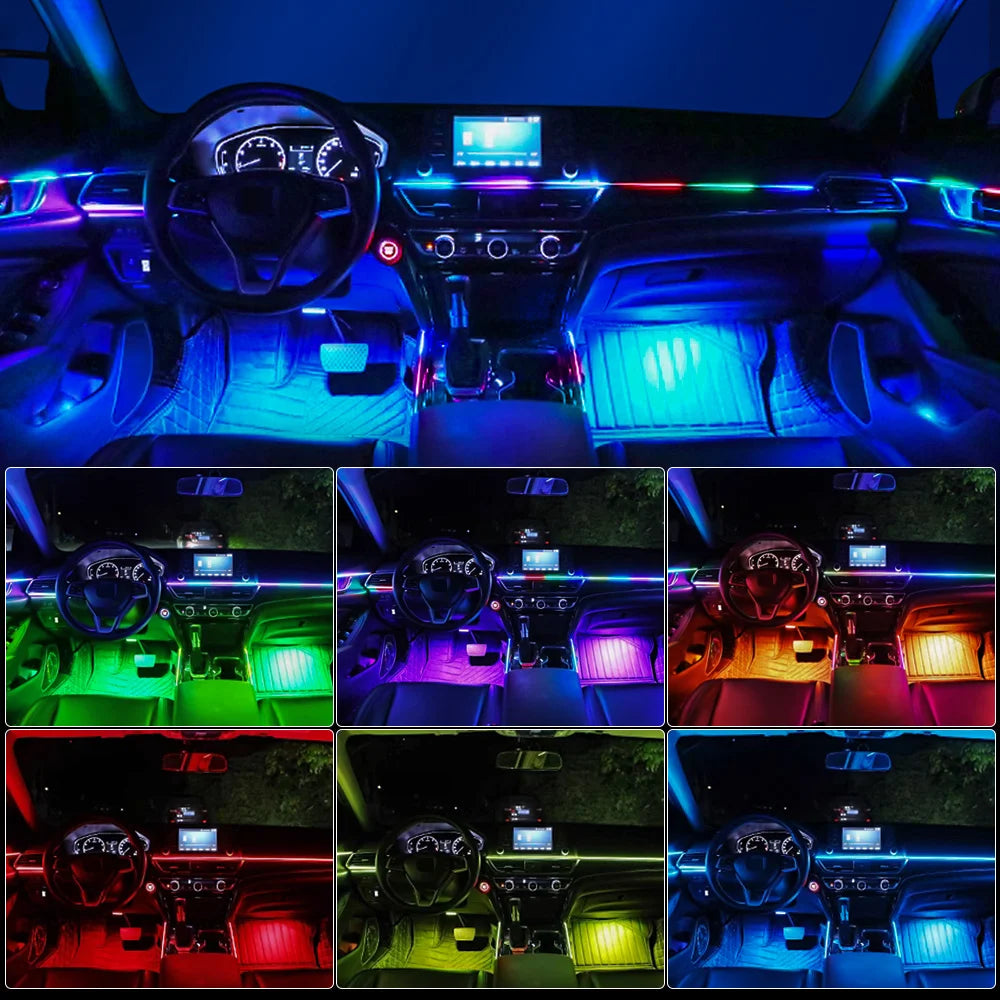 Doodad Co. RGB Car Ambient Light Strip — App-Controlled, 64-Color