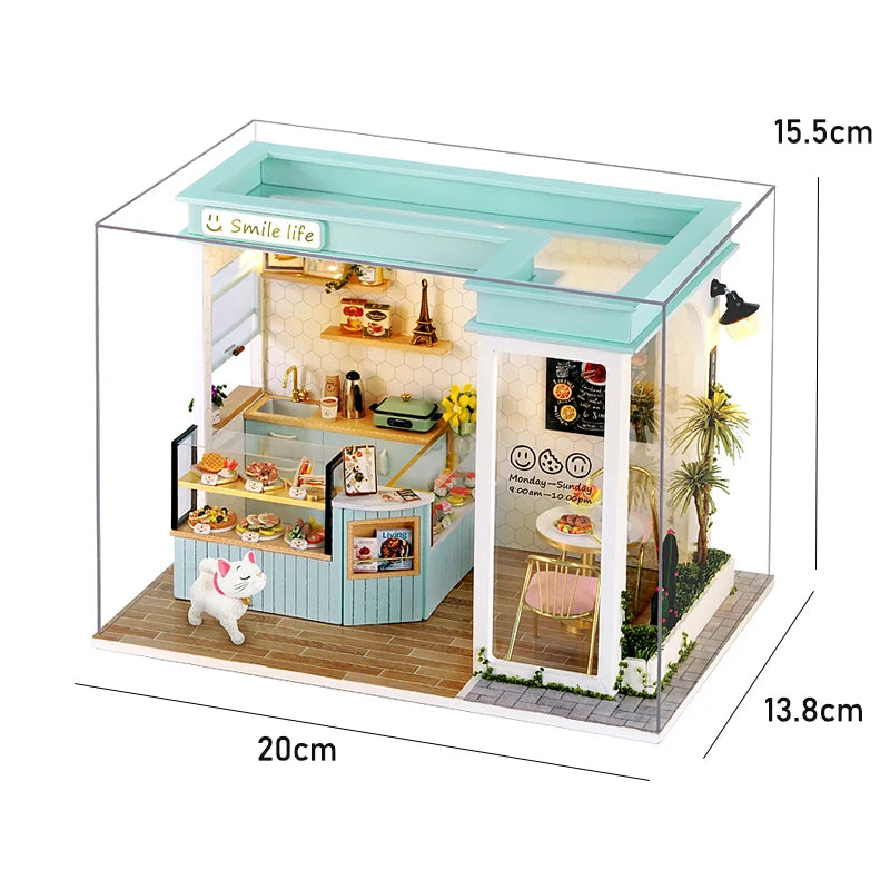 Doodad Co. DIY Dollhouse Kit — 3D Wooden Puzzle, Miniature Build