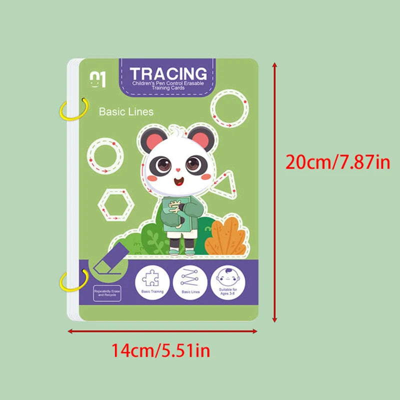 Doodad Co. Reusable Practice Book — Erasable Pen Included, 34 Pages