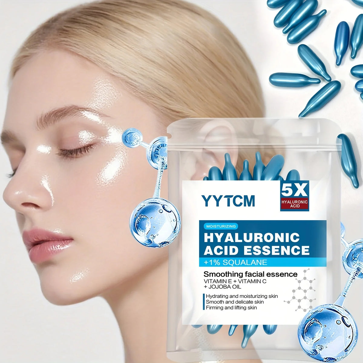 Doodad Co. Hyaluronic Acid Essence Capsules — Deep Moisturizing, 30-Capsule Pack