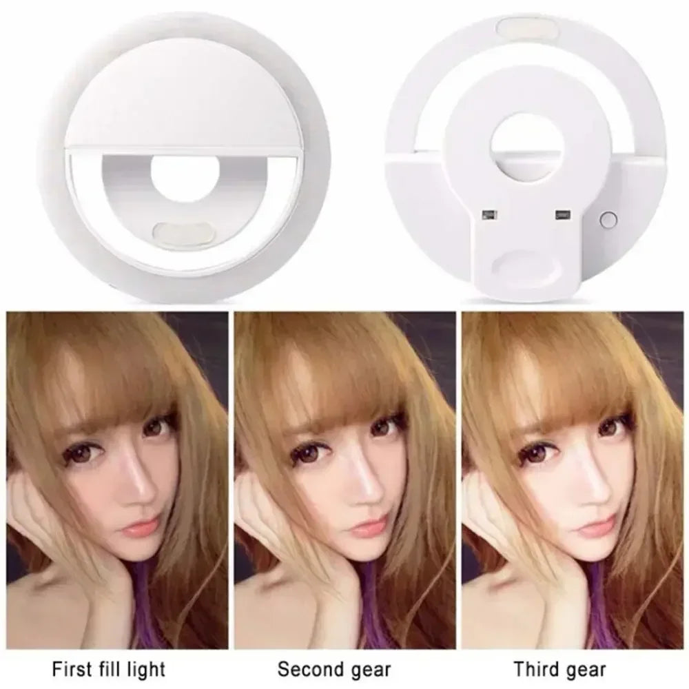 Doodad Co. LED Selfie Ring Light — Clip-On, USB Rechargeable