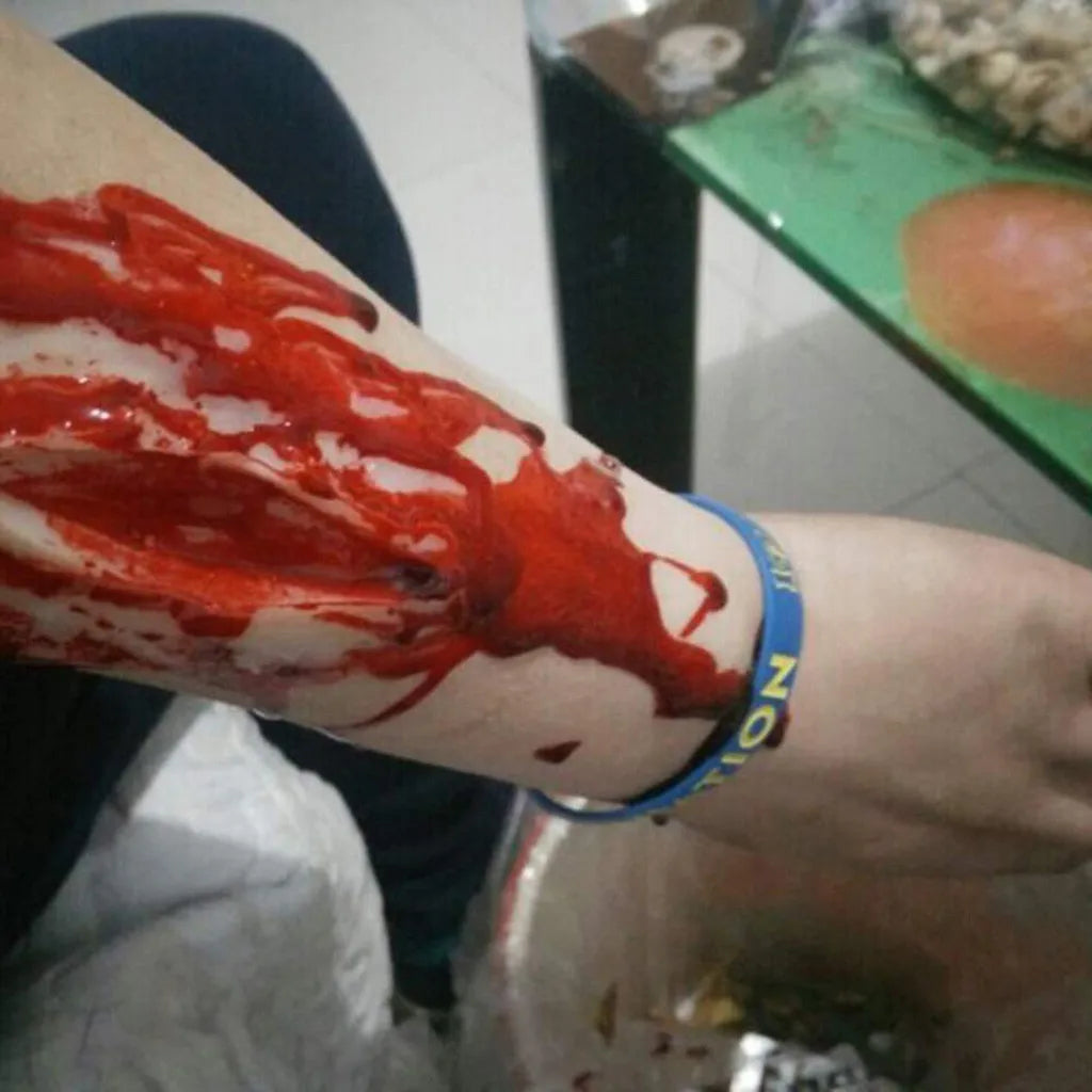 Doodad Co. Fake Blood Bottle — Realistic Cosplay Prop, Easy-Pour Halloween Gore