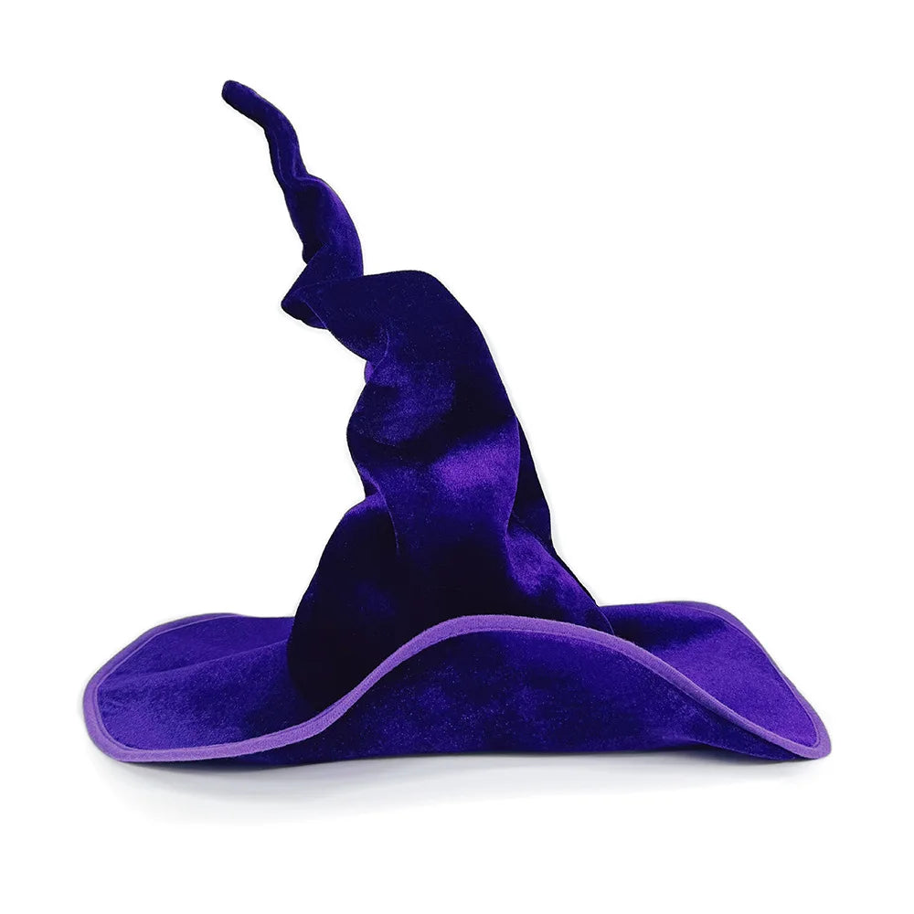 Doodad Co. Velvet Witch Hat — Twist Design, Halloween Costume Accessory