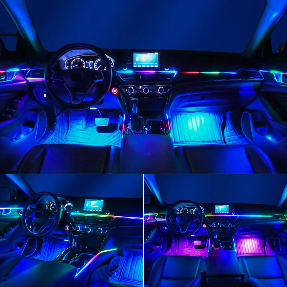 Doodad Co. RGB Car Ambient Light Strip — App-Controlled, 64-Color