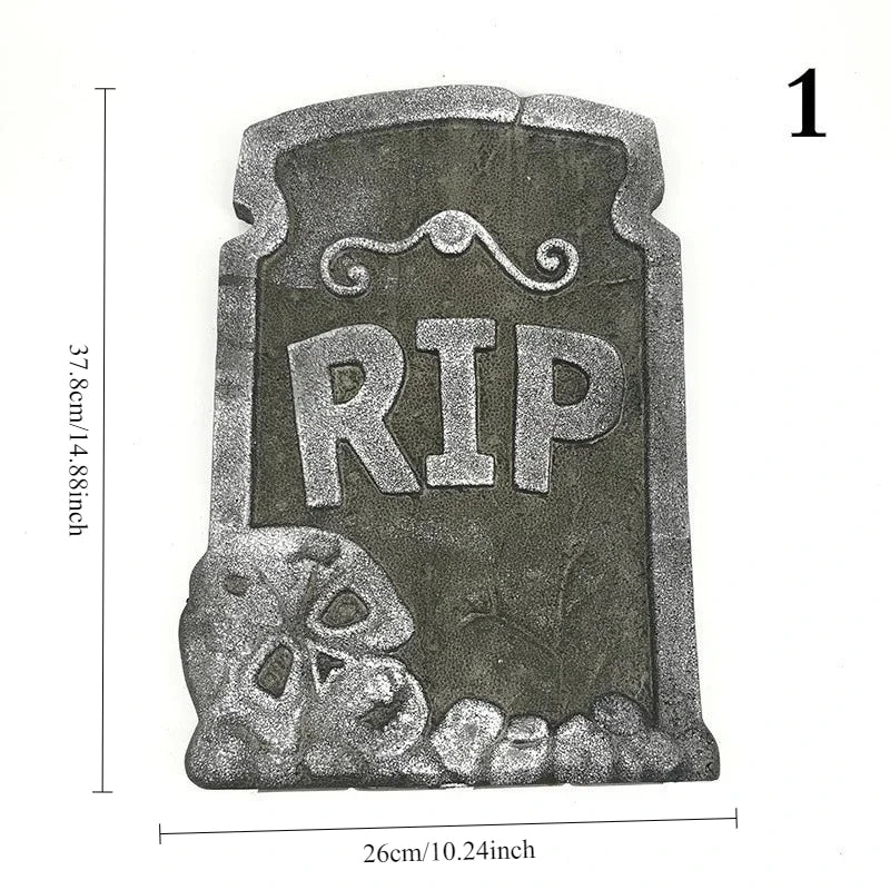 Doodad Co. RIP Tombstone Yard Stake — Lightweight Foam Prop, Spooky Graveyard Decor