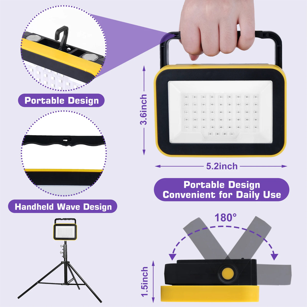 Doodad Co. Rechargeable UV Work Light — Magnetic Blacklight, USB Powered