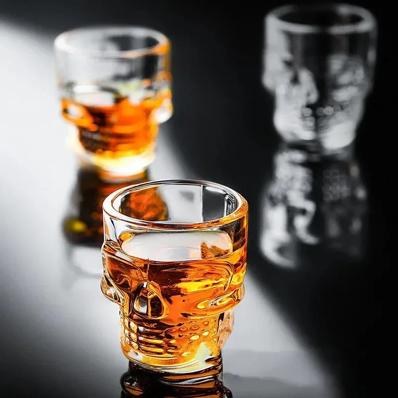 Doodad Co. Skull Shot Glass — Crystal-Clear Cup, Party Bar Essential