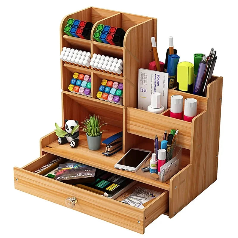 Doodad Co. Wooden Desk Organizer with Drawer