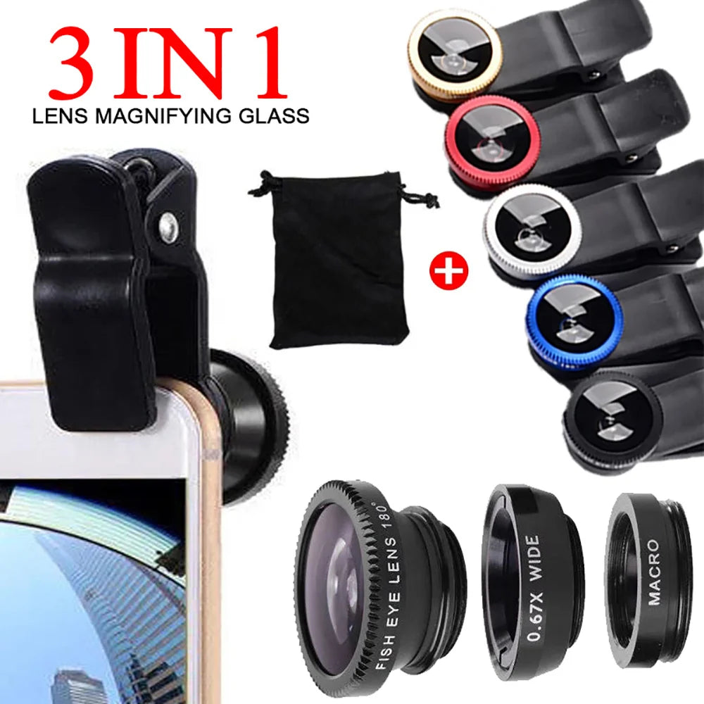 Doodad Co. Phone Camera Lens Kit — 3-in-1, Clip-On Design