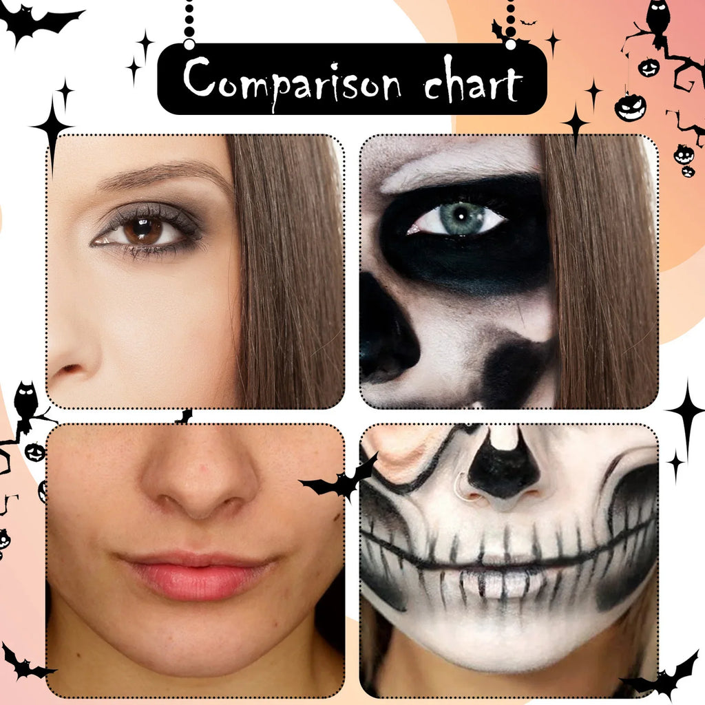 Doodad Co. Black & White Face Paint Kit — Highly Pigmented, DIY Cosplay Body Art