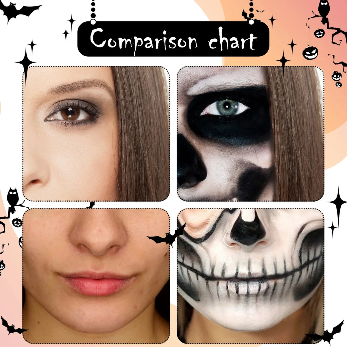 Doodad Co. Black & White Face Paint Kit — Highly Pigmented, DIY Cosplay Body Art