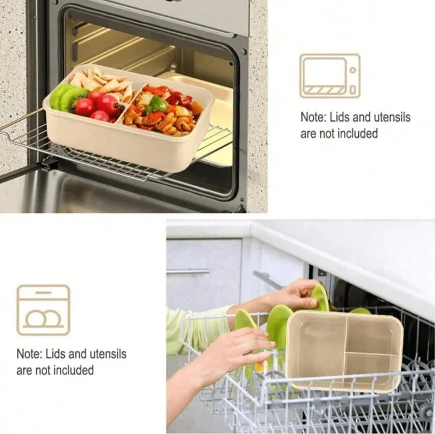 Doodad Co. Bento Lunch Box — 3-Compartment, With Utensils