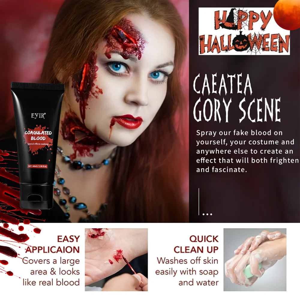 Doodad Co. Realistic SFX Blood Gel — 2-Pack Costume Makeup, Zombie & Vampire Ready