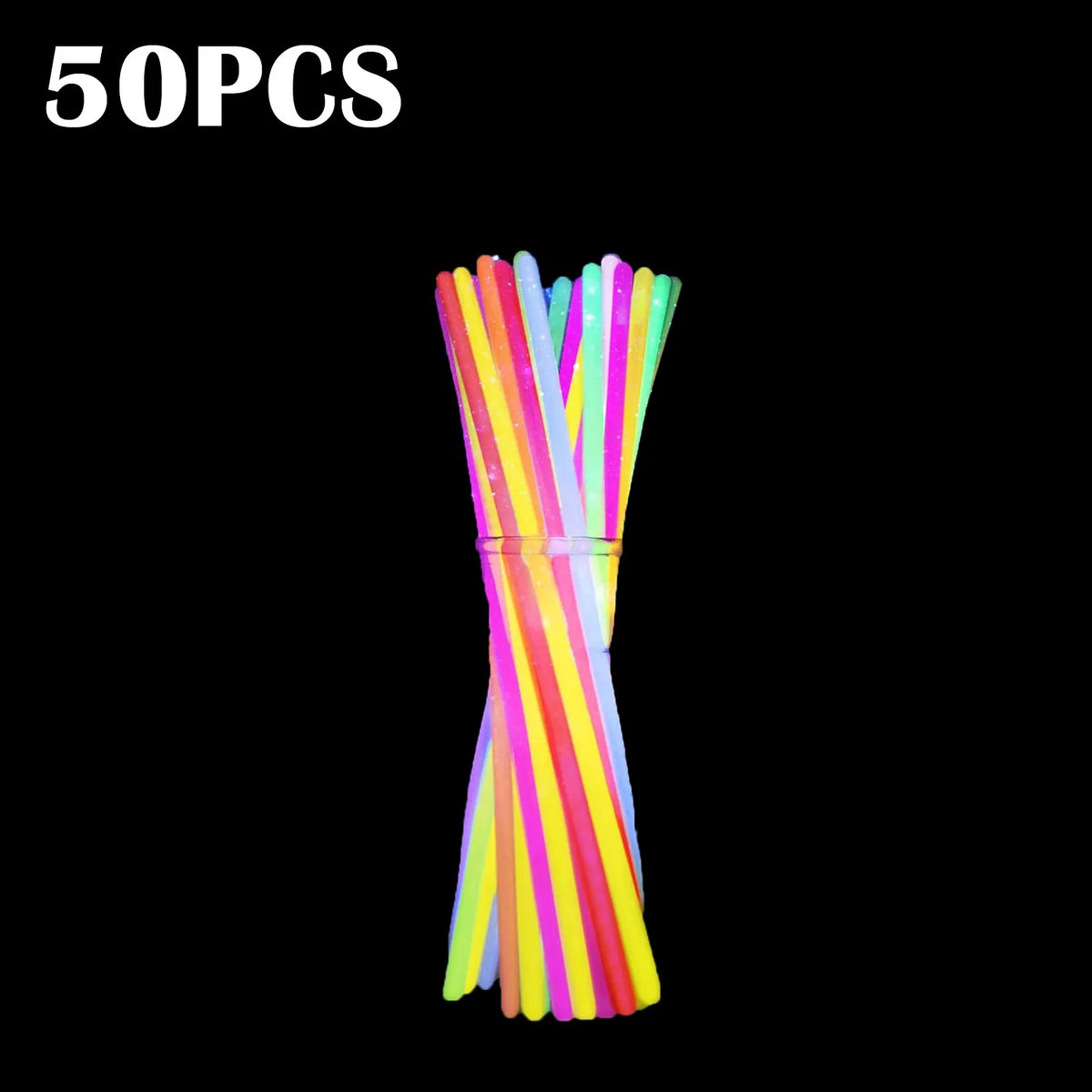 Doodad Co. Glow Stick Necklaces & Bracelets — Multicolor Neon Glow, Bulk Party Pack