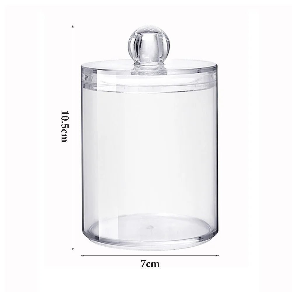 Doodad Co. Cotton Swab Storage Box — Clear Acrylic, Portable Case