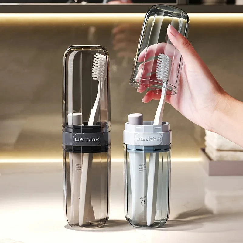 Doodad Co. Toothbrush Travel Case — Hard Shell Protection, Hygienic Clear Design