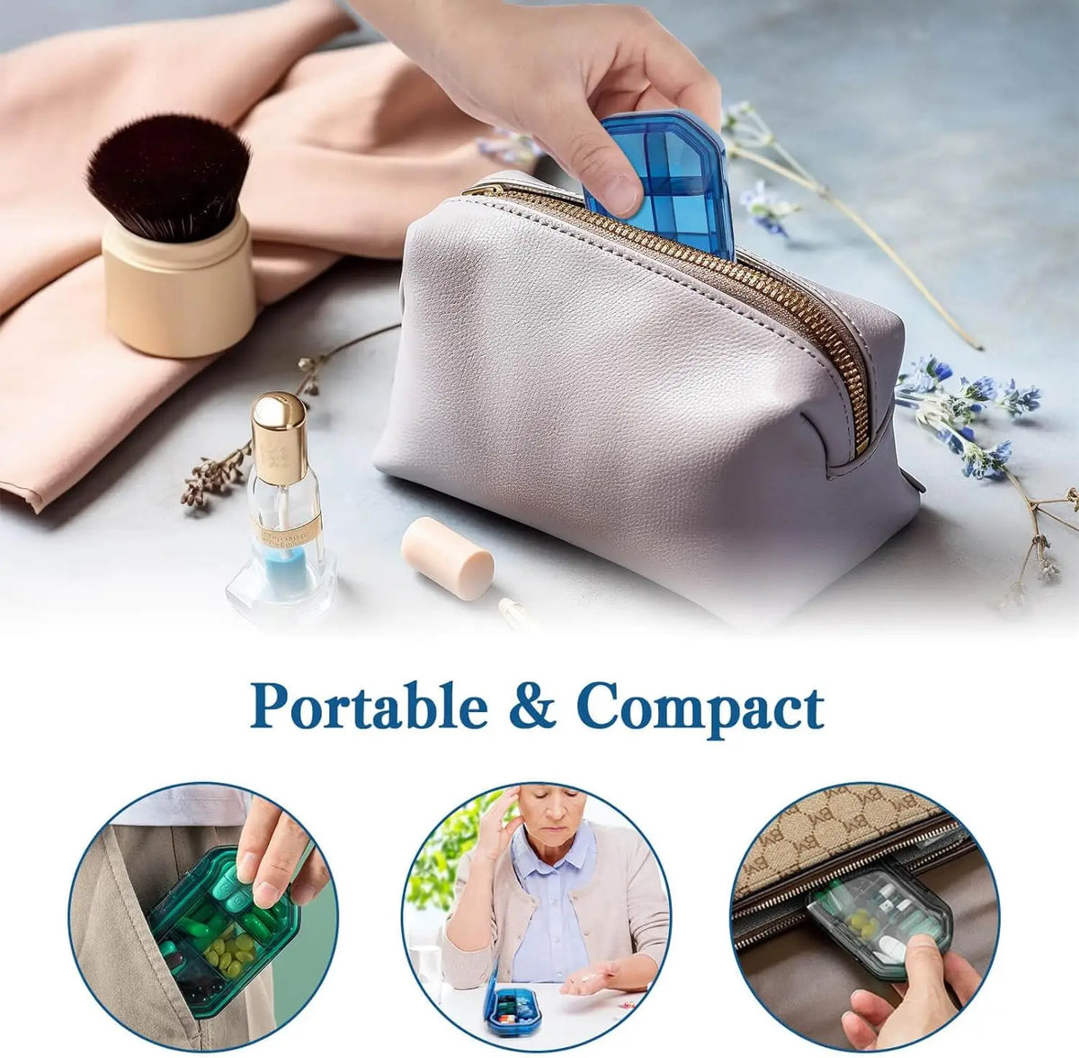 Doodad Co. 7-Day Travel Pill Organizer (2pc)