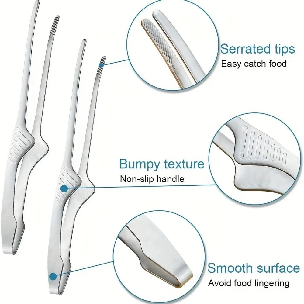 Doodad Co. Stainless Steel Food Tongs — Multi-Purpose, BBQ Ready