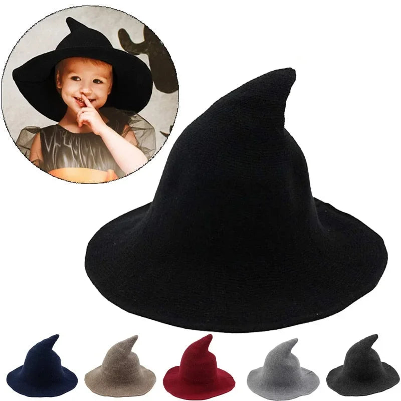 Doodad Co. Knit Witch Hat — Cozy Wool Blend, Vintage Halloween Costume Accessory
