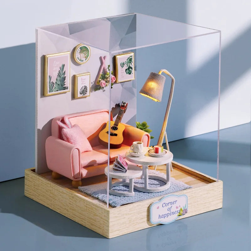 Doodad Co. DIY Dollhouse Kit — 3D Wooden Puzzle, Miniature Build